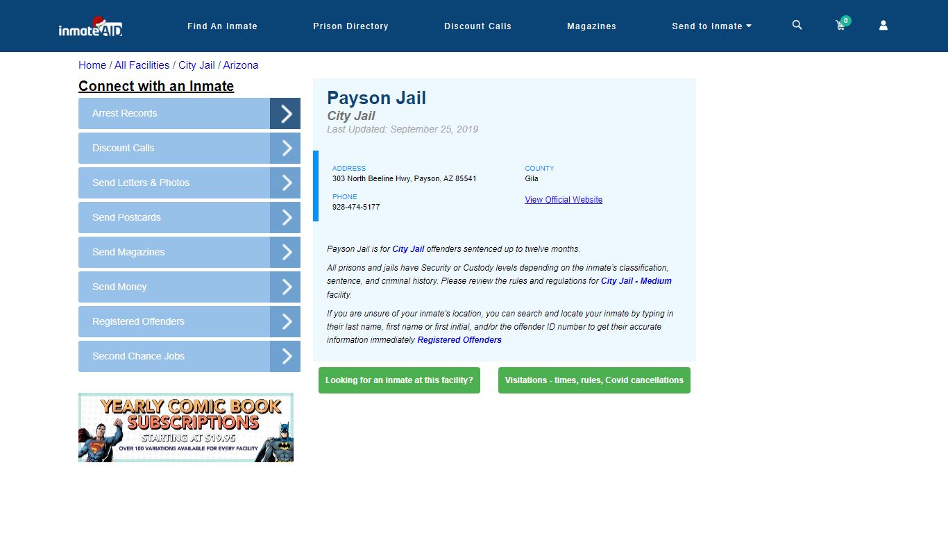Payson Jail | Inmate Locator